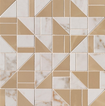 FAP Ceramiche fQKM Мозаика Calacatta Delicato / Onice Miele Slash Mosaico 30,5x30,5 FAP Ceramiche
