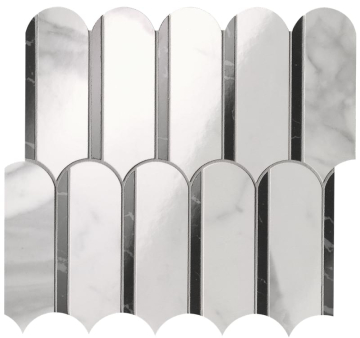 FAP Ceramiche fQKP Мозаика Carrara Superiore Nero Elegante Archs Mosaico 28.2x31 FAP Ceramiche