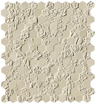fOYU Мозаика Bloom Beige Print Esagono Mosaico 29,5x32,5 FAP Ceramiche