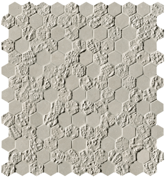 fOYV Мозаика Bloom Grey Print Esagono Mosaico 29,5x32,5 FAP Ceramiche