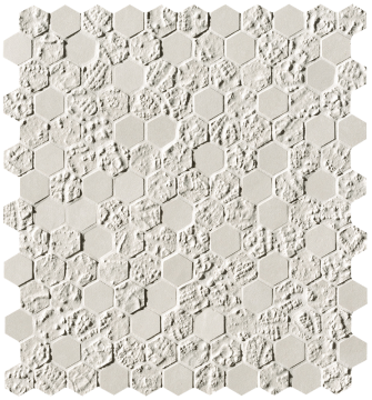 fOYW Мозаика Bloom White Print Esagono Mosaico 29,5x32,5 FAP Ceramiche