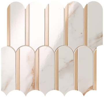 fQKO Мозаика Calacatta Oro Onice Miele Archs Mosaico 28.2x31 FAP Ceramiche