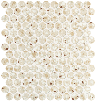 fRO8 Мозаика Glim Gemme Beige Round Mosaico Matt 29,5х32,5 FAP Ceramiche