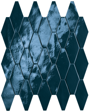 fRW8 Мозаика Glim Blu Navy Rombi Mosaico Brillante 31x35,5 FAP Ceramiche