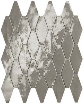 fRXA Мозаика Glim Grigio Fumo Rombi Mosaico Brillante 31x35,5 FAP Ceramiche