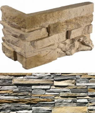Искусственный камень 100-85 Кросс Фелл угловой 7х25,5x10 (6х15,5x10) White Hills