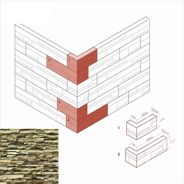Искусственный камень 101-95 Кросс Фелл Угол 7х25,5x10 (6х15,5x10) White Hills