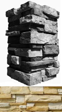 Искусственный камень 150-15 Уайт Клиффс угол 10x28,5x10 (8,5x24x10) White Hills