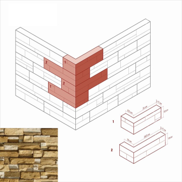 Искусственный камень 150-25 Уайт Клиффс Угол 10x28,5x10 (8,5x24x10) White Hills