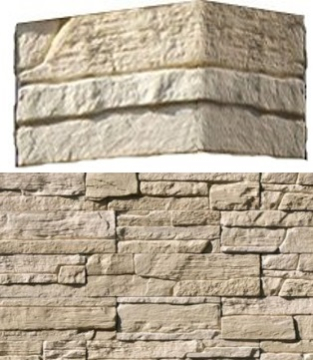 Искусственный камень 232-15 Каскад Рейндж угол 8x17.5x9.5 White Hills