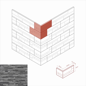 Искусственный камень 298-85 Хайлэнд угол 9,5х17,2x9,5x0,7–1,7 White Hills