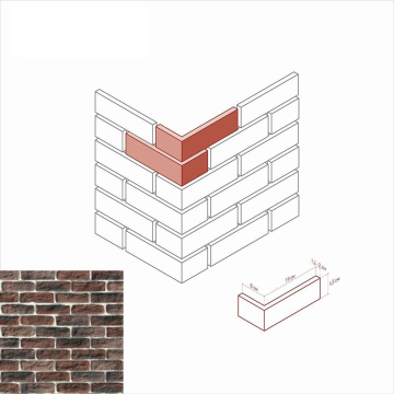 Искусственный камень 316-45 Брюгге брик Угол 8x19x6.5 White Hills