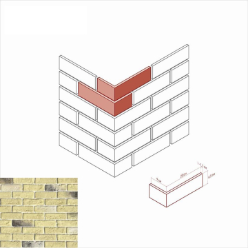 Искусственный камень 320-35 Кельн брик Угол 9x20x6.5 White Hills