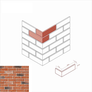 Искусственный камень 320-55 Кельн брик Угол 9x20x6.5 White Hills