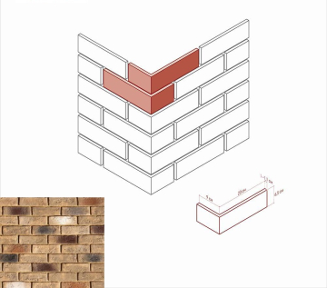 Искусственный камень 324-45 Кельн брик угол 9x20x6.5 White Hills