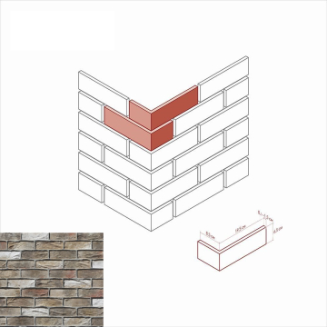 Искусственный камень 329-25 Торн брик Design Угол 8,5х19,5x6,5 White Hills