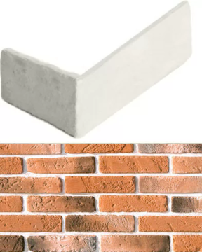 Искусственный камень 336-55 Йорк брик Design угол 8x17,5x4,7 White Hills