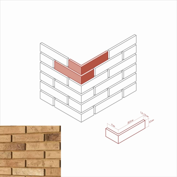 Искусственный камень 350-05 Терамо брик Угол 9x20,5x5.5 White Hills