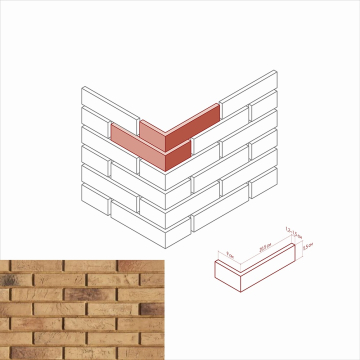 Искусственный камень 350-45 Терамо брик угол 9x20,5x5.5 White Hills