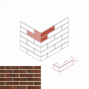 Искусственный камень 351-45 Терамо брик угол 9x20,5x5.5 White Hills