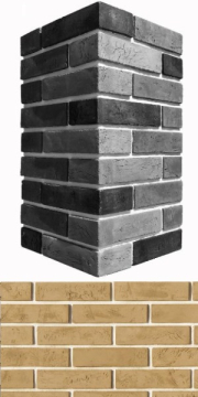 Искусственный камень 352-15 Терамо брик угол 9x20,5x5.5 White Hills