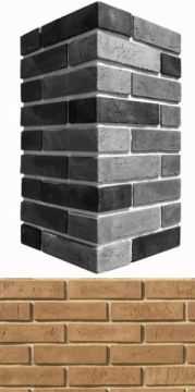 Искусственный камень 352-45 Терамо брик угол 9x20,5x5.5 White Hills