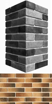 Искусственный камень 353-45 Терамо брик угол 9x20,5x5.5 White Hills