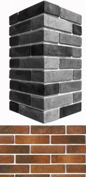Искусственный камень 353-75 Терамо брик угол 9x20,5x5.5 White Hills