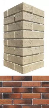 Искусственный камень 363-75 Терамо брик II угол 10x22,5x6,5 White Hills