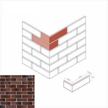 Искусственный камень 376-45 Сити брик Угол 10x22x7 White Hills