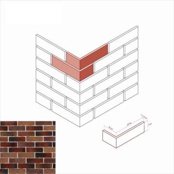 Искусственный камень 378-75 Сити брик Угол 10x22x7 White Hills