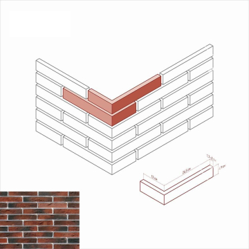 Искусственный камень 380-75 Остия брик угол 12x26.5x4.9 White Hills
