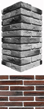Искусственный камень 381-45 Остия брик угол 12x26.5x4.9 White Hills