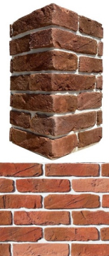 Искусственный камень 391-75 Тироль брик угол 13-12x7.3 (26.5-27.5x7.3) White Hills