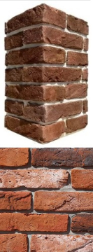 Искусственный камень 393-65 Тироль брик Design угол 13-12x7.3 (26.5-27.5x7.3) White Hills