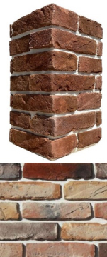 Искусственный камень 393-95 Тироль брик Design угол 13-12x7.3 (26.5-27.5x7.3) White Hills