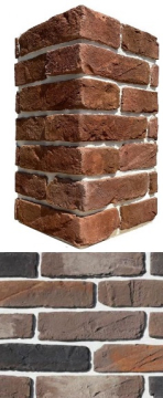 Искусственный камень 394-65 Тироль брик Design угол 13-12x7.3 (26.5-27.5x7.3) White Hills