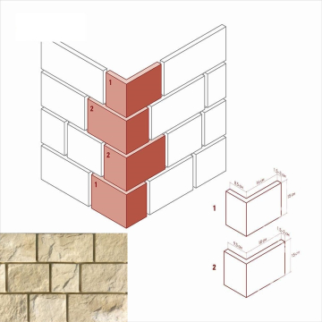 Искусственный камень 410-15 Шинон угол 8.5х16x15 (9.5х18x15) White Hills