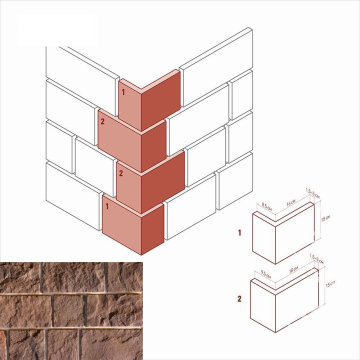 Искусственный камень 412-45 Шинон угол 8.5х16x15 (9.5х18x15) White Hills
