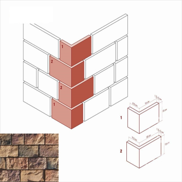 Искусственный камень 413-45 Шинон угол 8.5х16x15 (9.5х18x15) White Hills