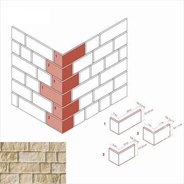 Искусственный камень 495-15 Эль Торре угол 6x19 (7x13,5; 7x17,5; 7,5x14; 9x14) x 9,5-9,6 White Hills