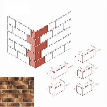 Искусственный камень 495-45 Эль Торре Угол 6x19 (7x13,5; 7x17,5; 7,5x14; 9x14) x 9,5-9,6 White Hills