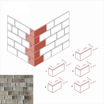 Искусственный камень 495-85 Эль Торре Угол 6x19 (7x13,5; 7x17,5; 7,5x14; 9x14) x 9,5-9,6 White Hills