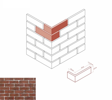 Искусственный камень 681-75 Ринн Брик угол 8.5x19x6.5 White Hills