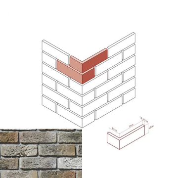 Искусственный камень 684-25 Ринн Брик Design угол 8.5x19x6.5 White Hills