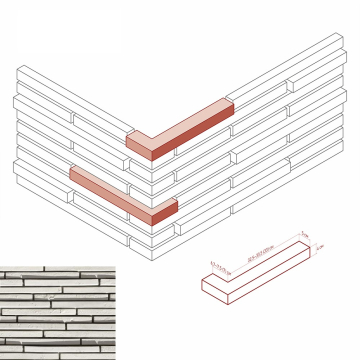 Искусственный камень 690-08 Реген брик 3D угол 6,7-7,5 / 32,5-33,5 (7 / 33) x 4 White Hills