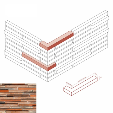 Искусственный камень 691-58 Реген брик 3D Design угол 6,7-7,5 / 32,5-33,5 (7 / 33) x 4 White Hills