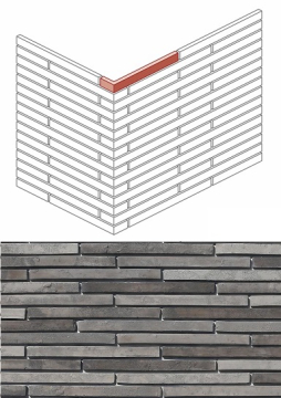 Искусственный камень 693-85 Реген брик Design угол 6,7-7,5 / 32,5-33,5 (7 / 33) x 4 White Hills