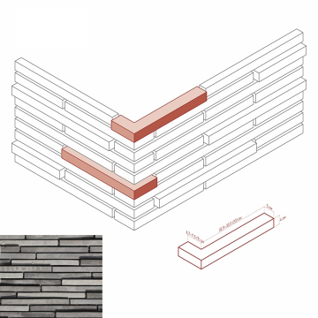 Искусственный камень 693-88 Реген брик 3D Design угол 6,7-7,5 / 32,5-33,5 (7 / 33) x 4 White Hills