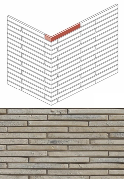 Искусственный камень 694-15 Реген брик Design угол 6,7-7,5 / 32,5-33,5 (7 / 33) x 4 White Hills